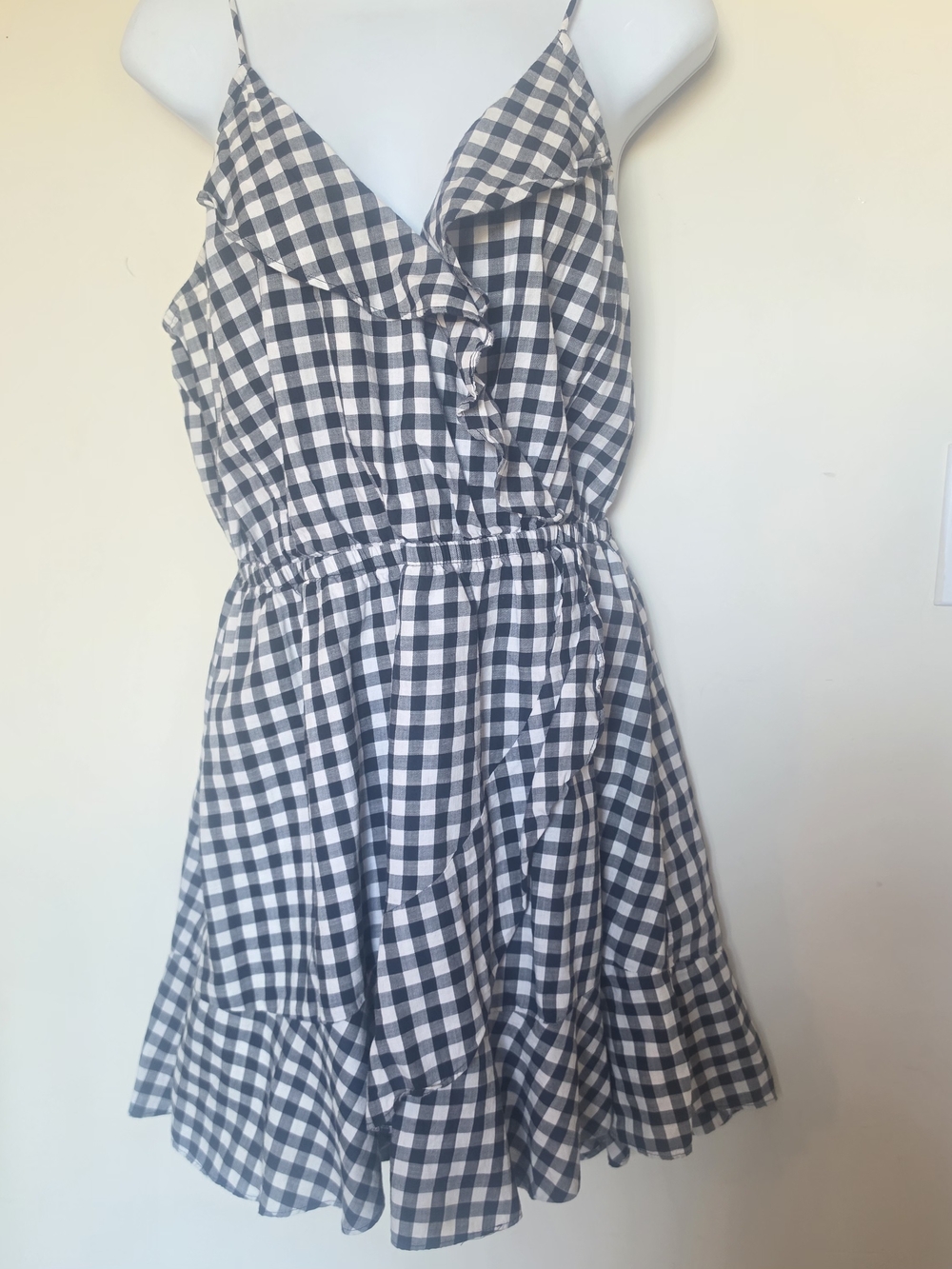 Express Black and White Gingham Midi Dress